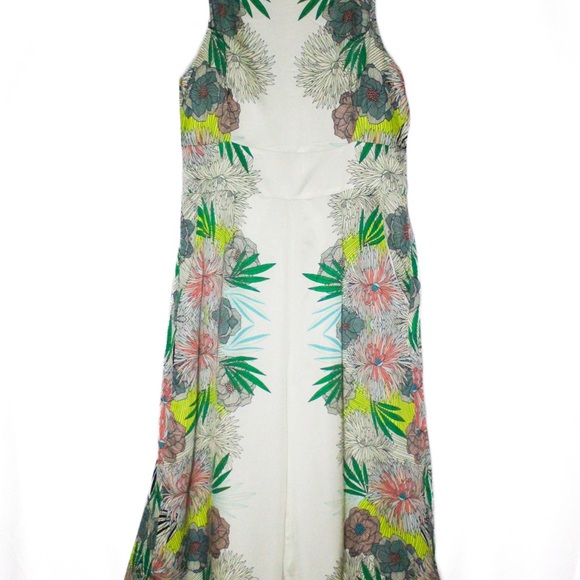 Corey Lynn Calter Anthropology White and Green Tropical Jumpsuit - Picture 3 of 10